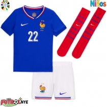 Camiseta Francia Theo Hernandez #22 Primera Equipación para niños Eurocopa 2024 manga corta (+ pantalones cortos)